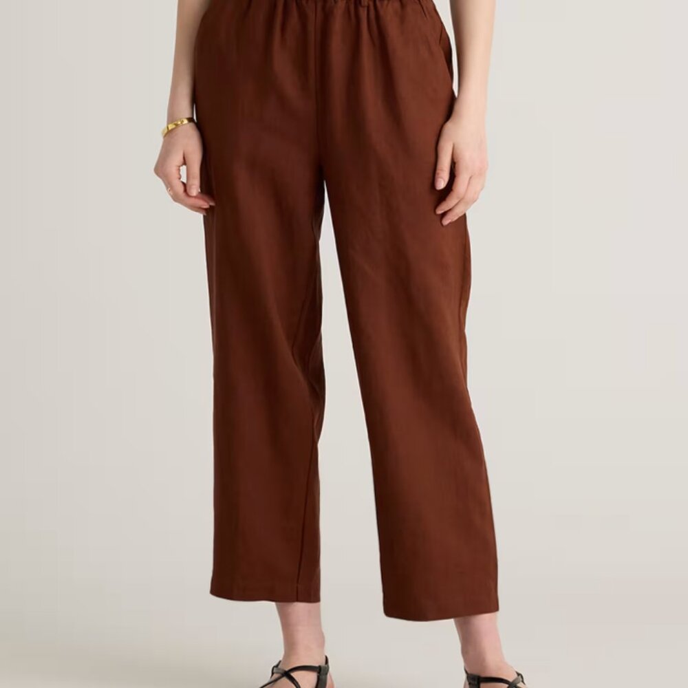 Quince 100% European Linen Pants in color Chocolate